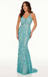 1 of 4 Rachel Allan 70088 Dress Aqua