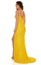 6 of 12 Rachel Allan 70091 Dress Neon-Yellow