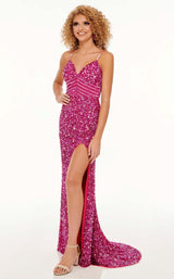 1 of 12 Rachel Allan 70091 Dress Neon-Fuchsia