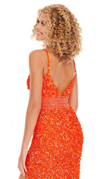 11 of 12 Rachel Allan 70091 Dress Neon-Tangerine