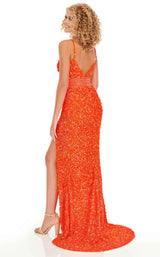 5 of 12 Rachel Allan 70091 Dress Neon-Tangerine