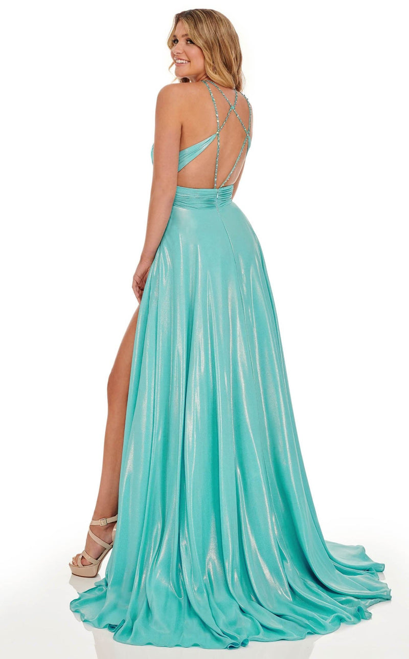 Rachel Allan 70098 Dress Aqua-Blue