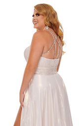 8 of 8 Rachel Allan Curves 70098W Dress Soft-Gold