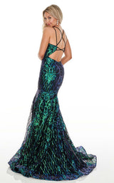 6 of 11 Rachel Allan 7010 Dress Teal-Iridescent