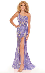 1 of 8 Rachel Allan 70101 Dress Purple-Iridescent