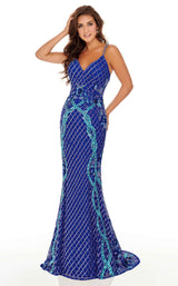 2 of 8 Rachel Allan 70107 Dress Royal-Multi