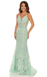 1 of 12 Rachel Allan 70112 Dress Mint-Green