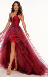 1 of 8 Rachel Allan 70115 Dress Burgundy