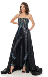 1 of 8 Rachel Allan 7012 Jumpsuit Black