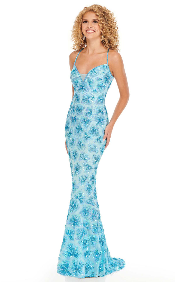 Rachel Allan 70120 Dress Ocean-Blue