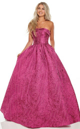 1 of 12 Rachel Allan 7013 Dress Fuchsia