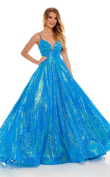Rachel Allan 70130 Dress Ocean-Blue