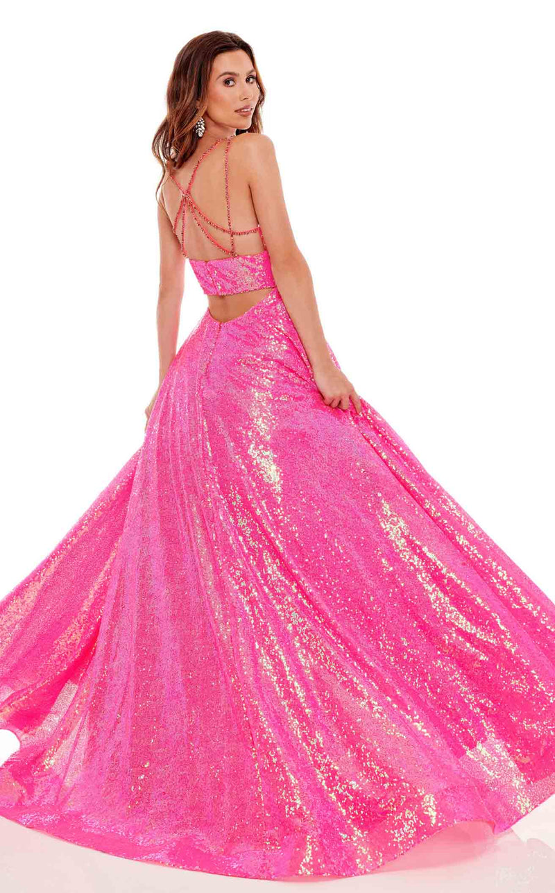 Rachel Allan 70130 Dress Hot-Pink