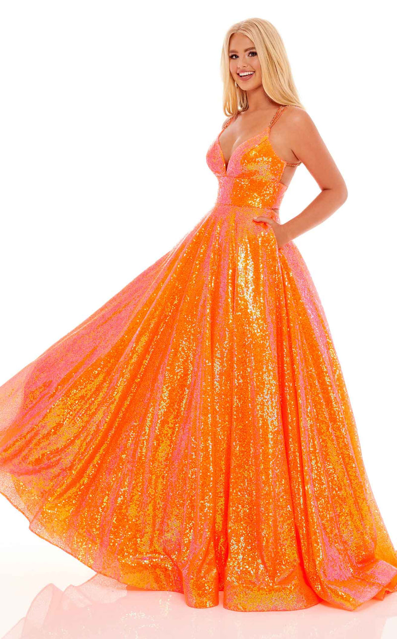 Rachel Allan 70130 Dress Tangerine