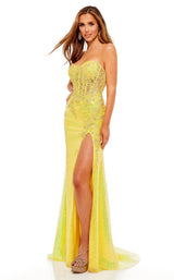 1 of 4 Rachel Allan 70132 Dress Yellow-Iridescent