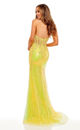 3 of 4 Rachel Allan 70132 Dress Yellow-Iridescent