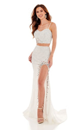 1 of 4 Rachel Allan 70133 Dress White-Multi