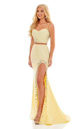 2 of 4 Rachel Allan 70133 Dress Yellow-Multi