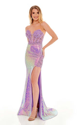 1 of 4 Rachel Allan 70136 Dress Lilac