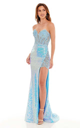 2 of 4 Rachel Allan 70136 Dress Periwinkle