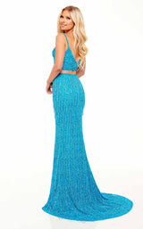 7 of 8 Rachel Allan 70137 Dress Ocean-Blue