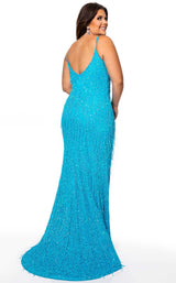 2 of 2 Rachel Allan 70137W Dress Ocean-Blue