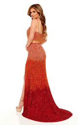 3 of 4 Rachel Allan 70141 Dress Orange-Ombre