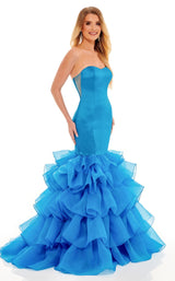 3 of 6 Rachel Allan 70142 Dress Ocean-Blue