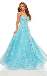 1 of 6 Rachel Allan 70151 Dress Sky-Blue