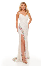 2 of 4 Rachel Allan 70156 Dress White-Multi