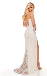 4 of 4 Rachel Allan 70156 Dress White-Multi