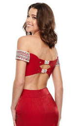 13 of 16 Rachel Allan 7016 Dress Deep-Red