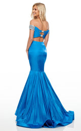 6 of 16 Rachel Allan 7016 Dress Ocean-Blue