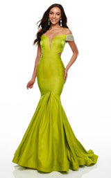 4 of 16 Rachel Allan 7016 Dress Acid-Green