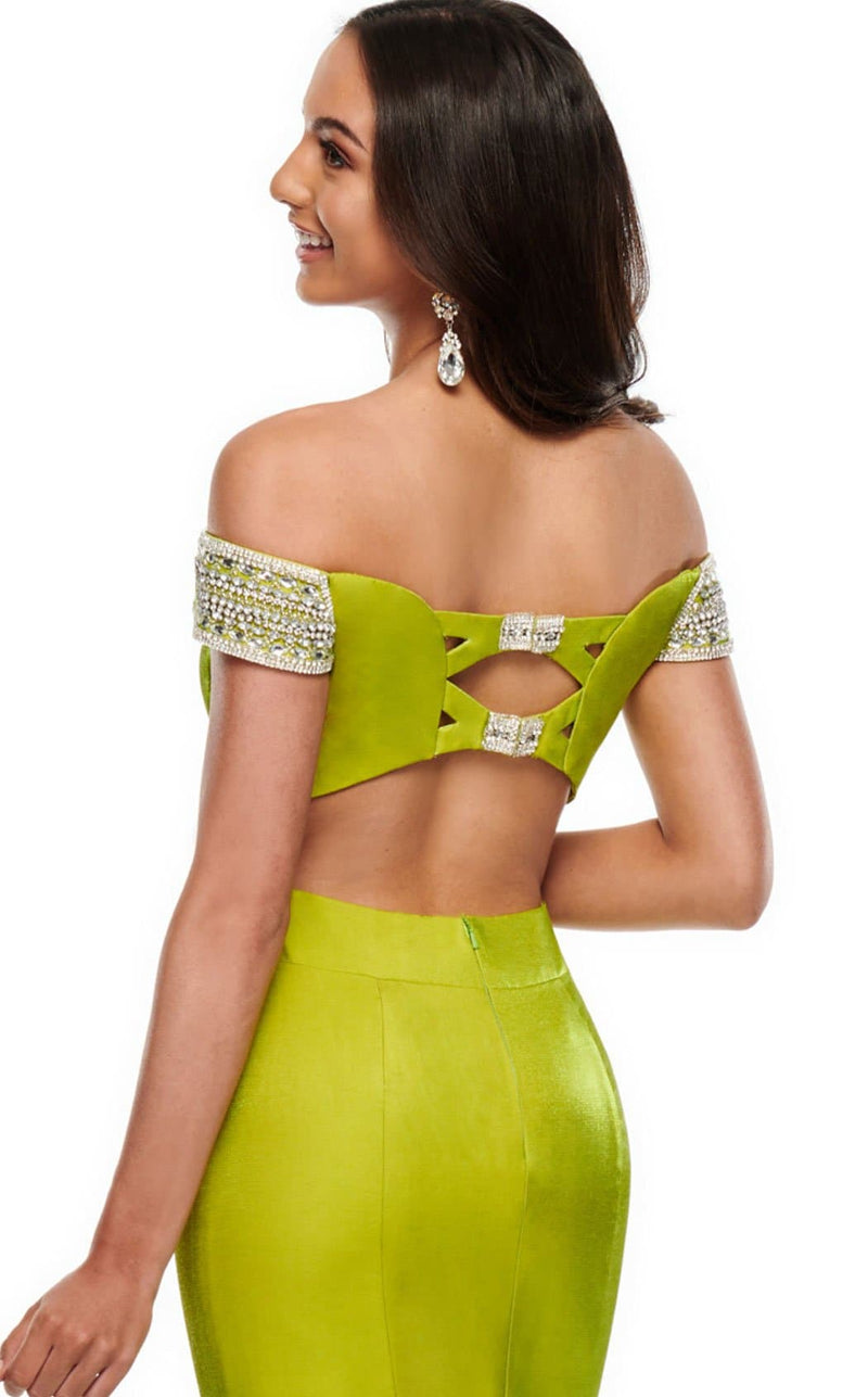 Rachel Allan 7016 Dress Acid-Green