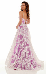 6 of 6 Rachel Allan 70160 Dress Lilac-White