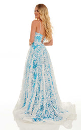 5 of 6 Rachel Allan 70160 Dress Turquoise-White