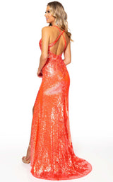 4 of 6 Rachel Allan 70161 Dress Coral-Iridescent