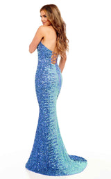 6 of 6 Rachel Allan 70162 Dress Periwinkle-Ombre