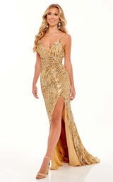 3 of 8 Rachel Allan 70166 Dress Gold