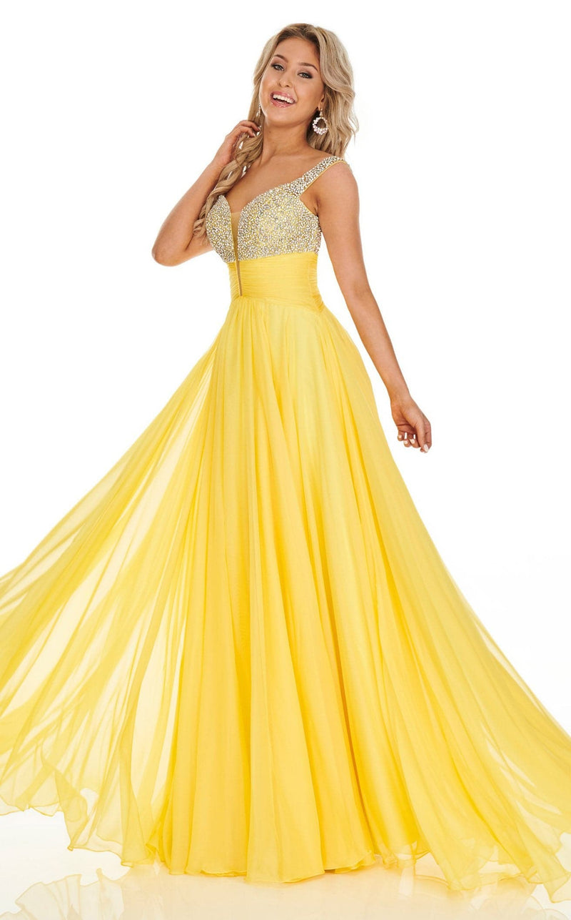 Rachel Allan 7018 Dress Yellow