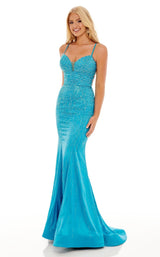 3 of 10 Rachel Allan 70181 Dress Deep-Turquoise