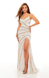 4 of 8 Rachel Allan 70183 Dress White-Multi