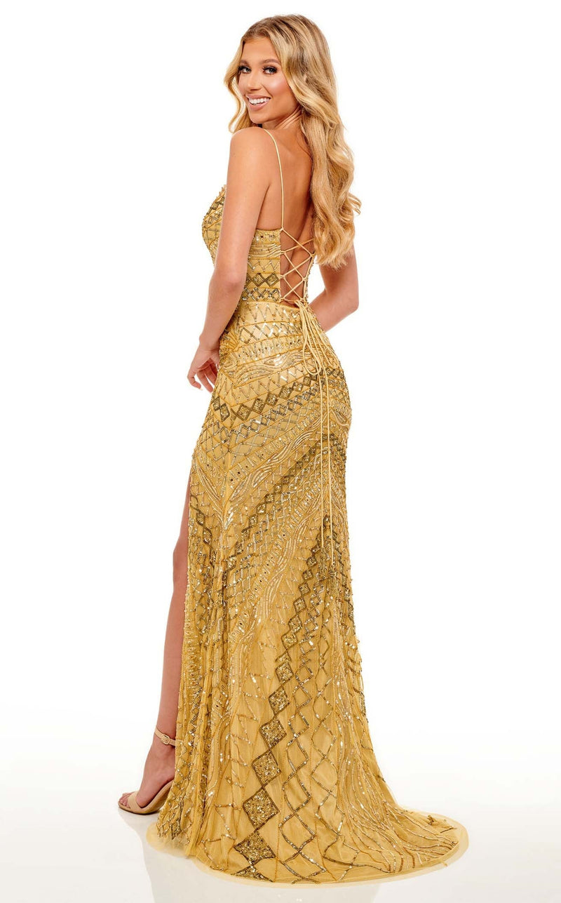 Rachel Allan 70183 Dress Gold