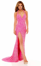 1 of 4 Rachel Allan 70195 Dress Hot-Pink