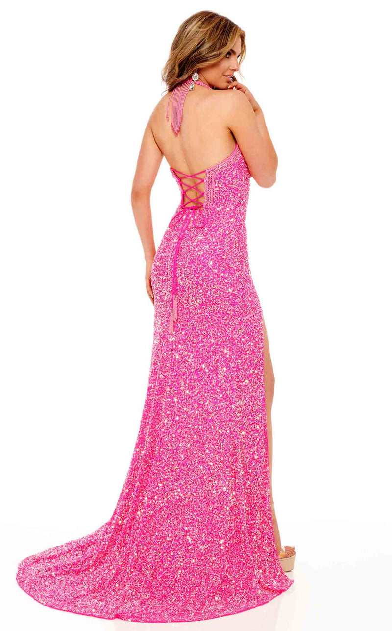 Rachel Allan 70195 Dress Hot-Pink