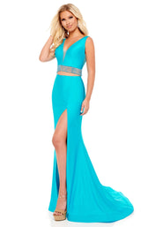 2 of 4 Rachel Allan 70196 Dress Turquoise