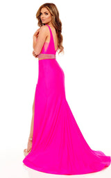 3 of 4 Rachel Allan 70196 Dress Neon-Pink