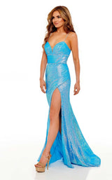 3 of 6 Rachel Allan 70203 Dress Ocean-Blue