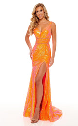 1 of 6 Rachel Allan 70208 Dress Tangerine